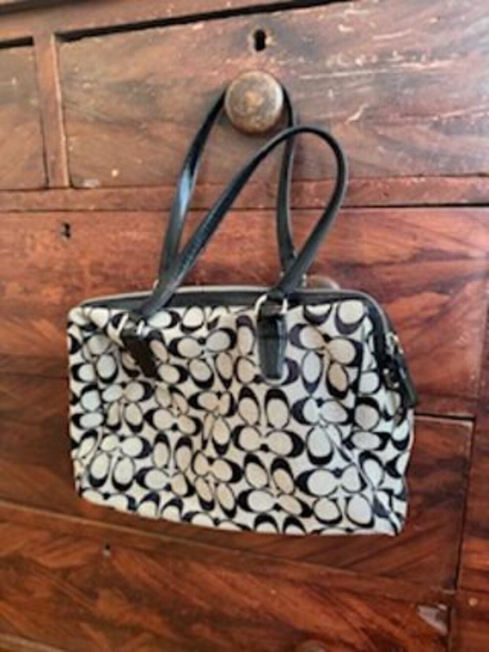 Coach Black and Gray Nancy Satchel Bag - Picture 2 of 3